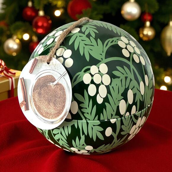 IKEA VINTERFINT Scented candle in metal cup, ball/cinnamon pumpkin green, 4 ¼ " - Picture 1 of 4